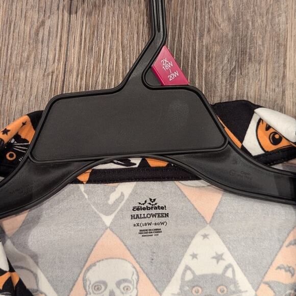 Halloween Women's Black Soot Diamond Print Shorty Pajama PJ Set 2-Piece Size 2XL - Picture 4 of 7